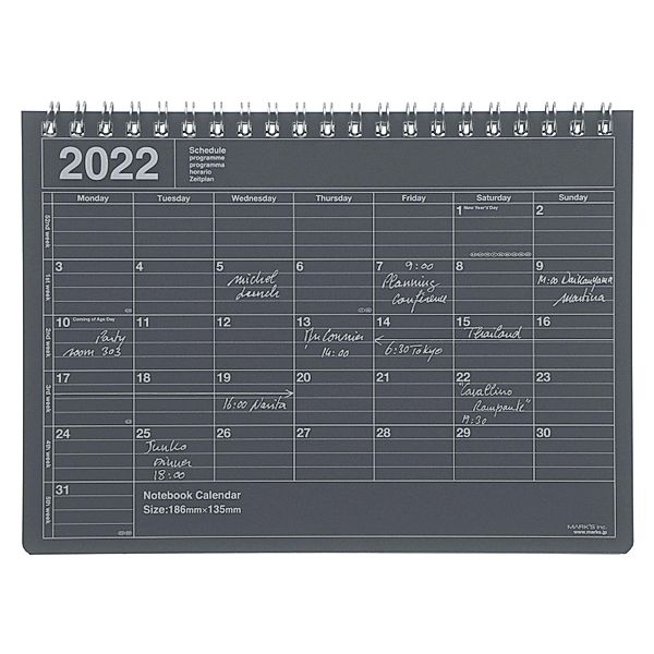 MARK'S 2022 Tischkalender S, Black