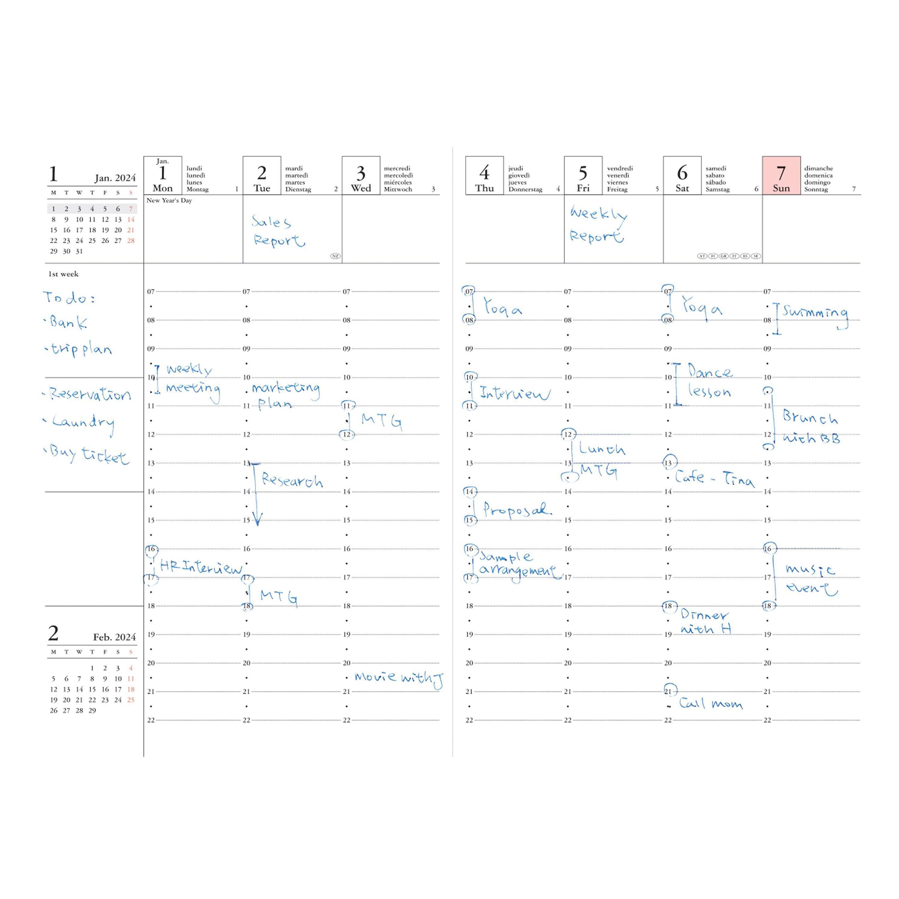 Mark's Weekly Planner 2024 - Academic (Sept 2023 Start) - A5 - Abstract Ivory