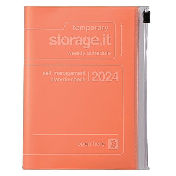 MARK'S 2023/2024 Taschenkalender A6 vertikal, Storage it, Orange