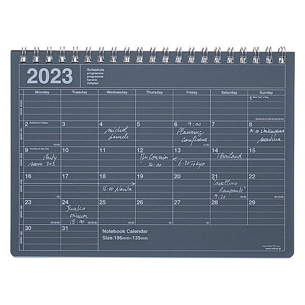 MARK'S 2023 Tischkalender S, Black