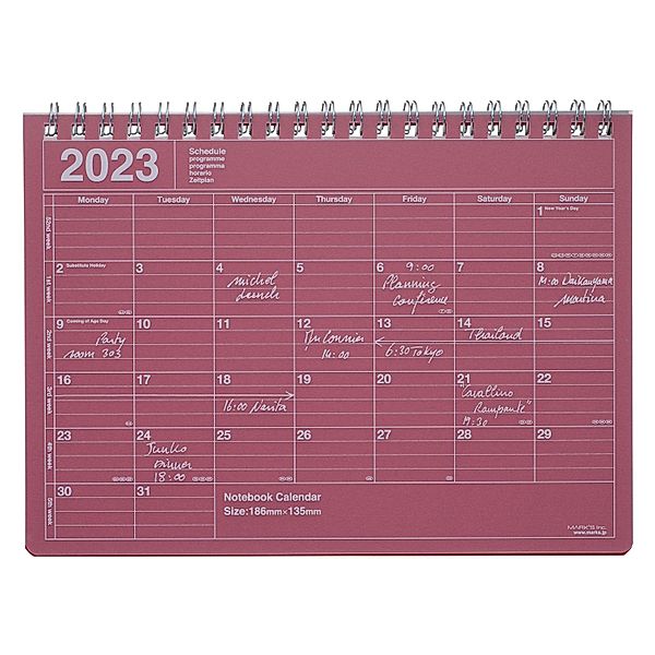 MARK'S 2023 Tischkalender S, Red