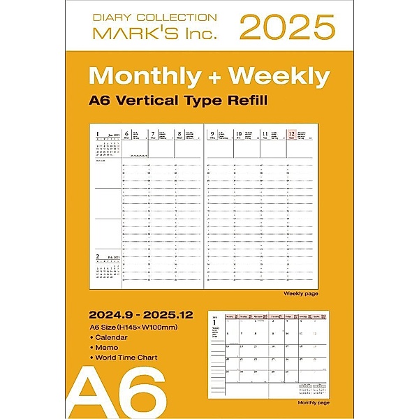 MARK'S 2024/2025, A6 Vertical Type Refill