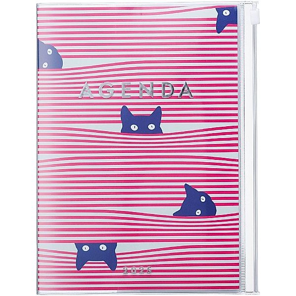 MARK'S 2024/2025 Taschenkalender A5 vertikal, Cats, Pink