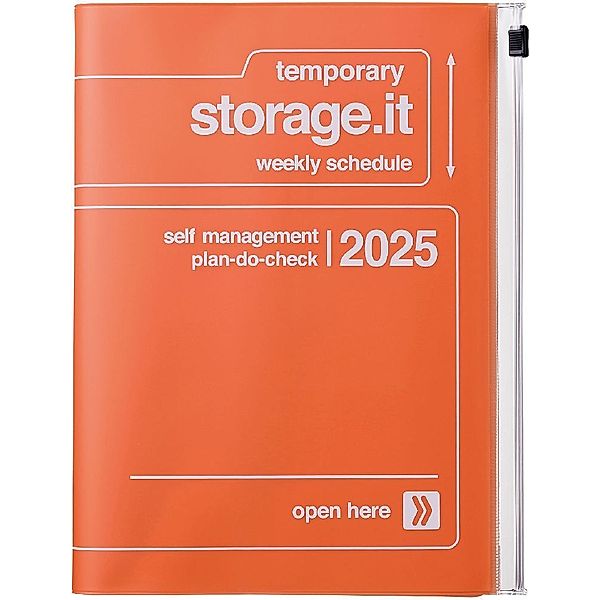 MARK'S 2024/2025 Taschenkalender A5 vertikal, Storage it, Orange