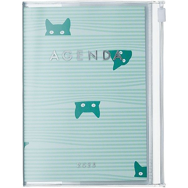 MARK'S 2024/2025 Taschenkalender A6 vertikal, Cats, Green