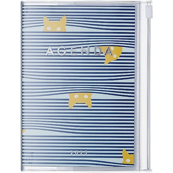 MARK'S 2024/2025 Taschenkalender A6 vertikal, Cats, Blue