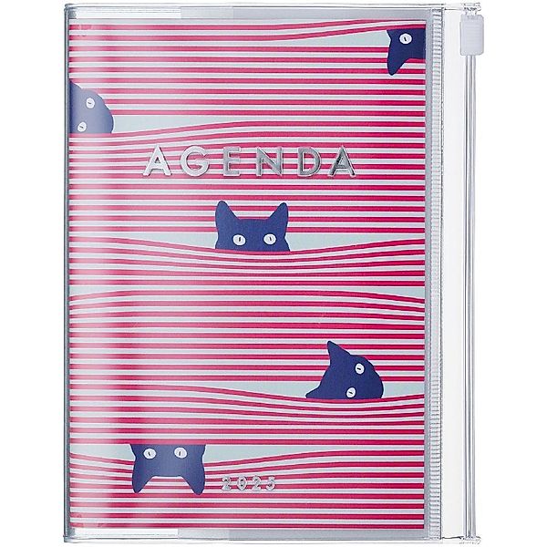 MARK'S 2024/2025 Taschenkalender A6 vertikal, Cats, Pink