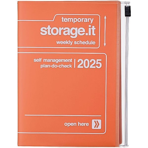 MARK'S 2024/2025 Taschenkalender A6 vertikal, Storage it, Orange