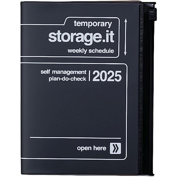 MARK'S 2024/2025 Taschenkalender A6 vertikal, Storage it, Black