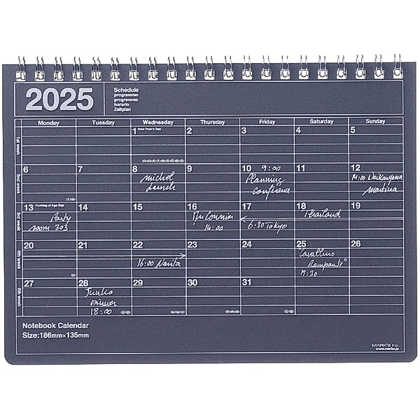 MARK'S 2025 Tischkalender S, Black
