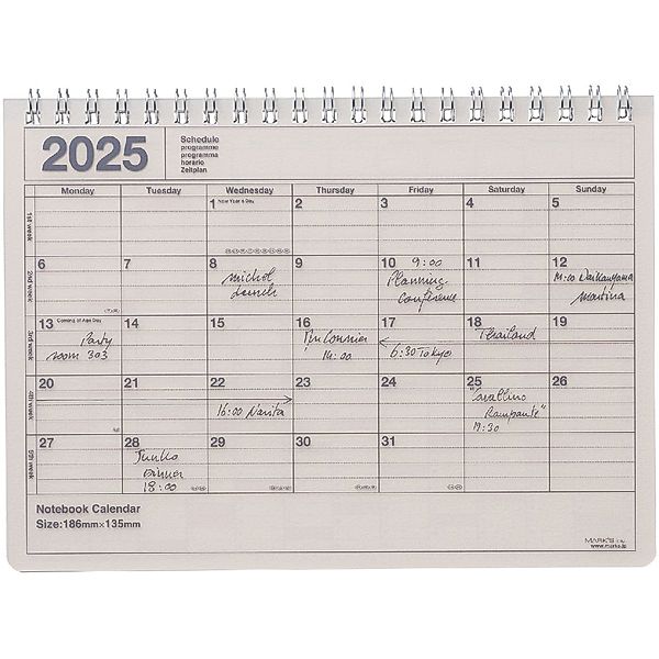 MARK'S 2025 Tischkalender S, Ivory