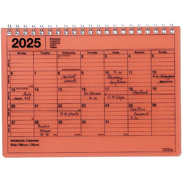MARK'S 2025 Tischkalender S, Orange