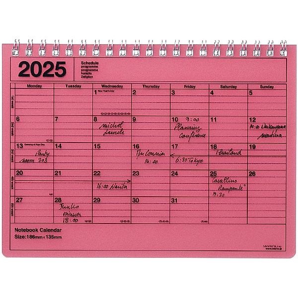 MARK'S 2025 Tischkalender S, Red