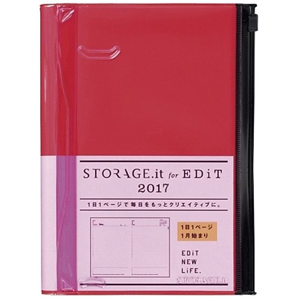 MARK'S Tageskalender B6, Storage.it for EDiT Red 2017