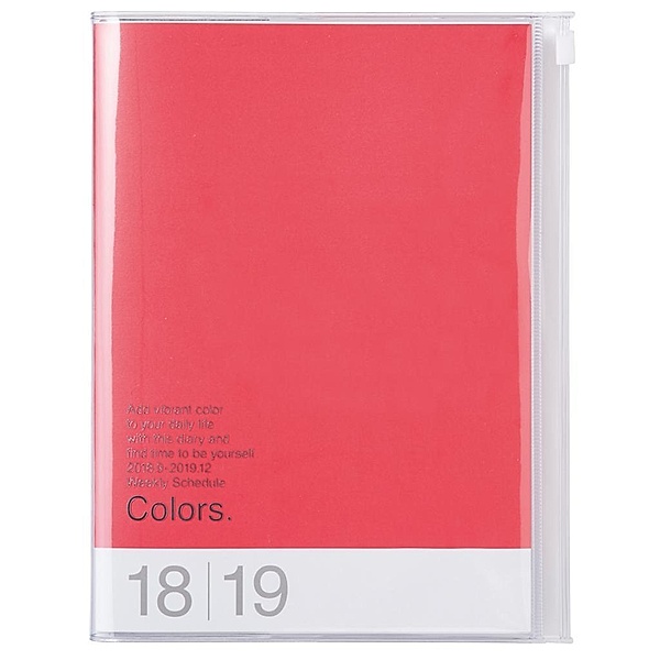MARK'S Taschenkalender A5 vertikal, COLORS, Red 2018/2019