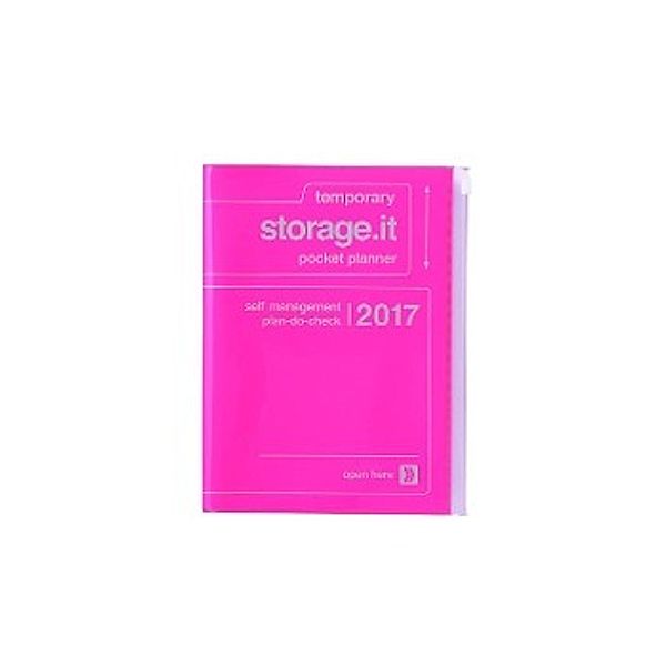 MARK'S Taschenkalender A5 vertikal, Storage.it, Neon pink 2016/2017