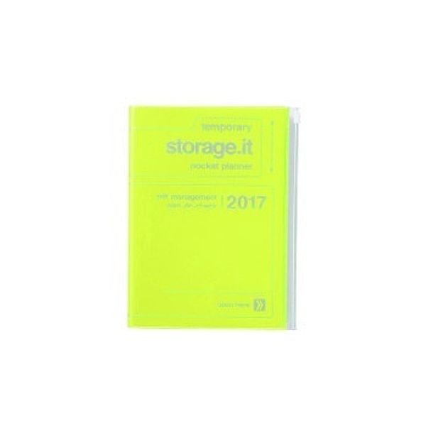 MARK'S Taschenkalender A5 vertikal, Storage.it, Neon yellow 2016/2017