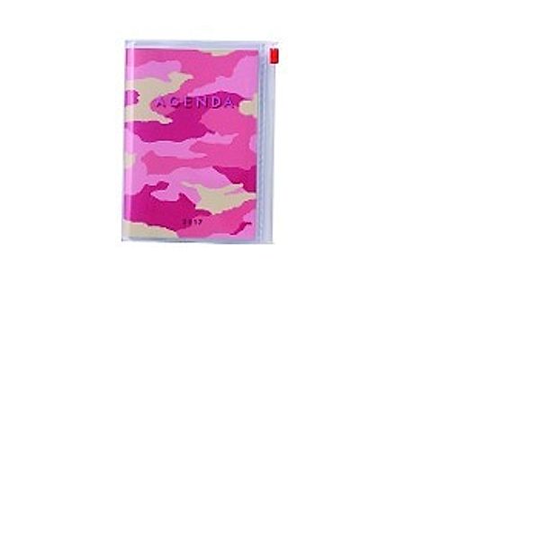 MARK'S Taschenkalender A6 vertikal, CAMOUFLAGE, Pink 2016/2017