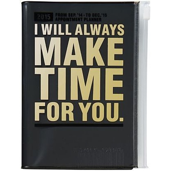 MARK'S Taschenkalender A6 vertikal, MAKE TIME, Gold 2015