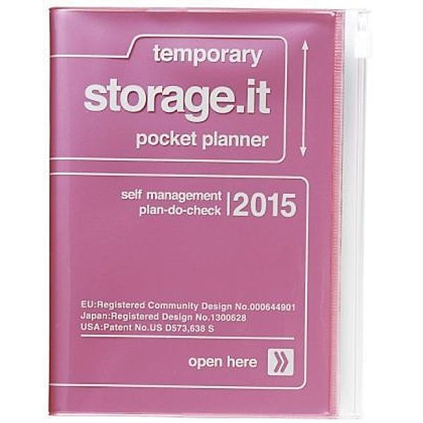 MARK'S Taschenkalender A6 vertikal, Storage.it, Metallic pink 2015