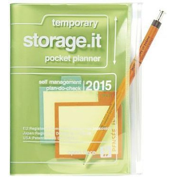 MARK'S Taschenkalender A6 vertikal, Storage.it, Metallic yellow 2015