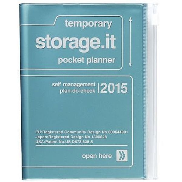 MARK'S Taschenkalender A6 vertikal, Storage.it, Metallic blue 2015