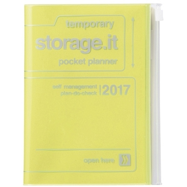 MARK'S Taschenkalender A6 vertikal, Storage.it, Neon yellow 2016/2017
