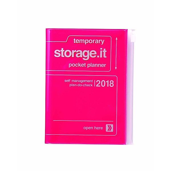 MARK'S Taschenkalender A6 vertikal, Storage.it, Neon pink 2018