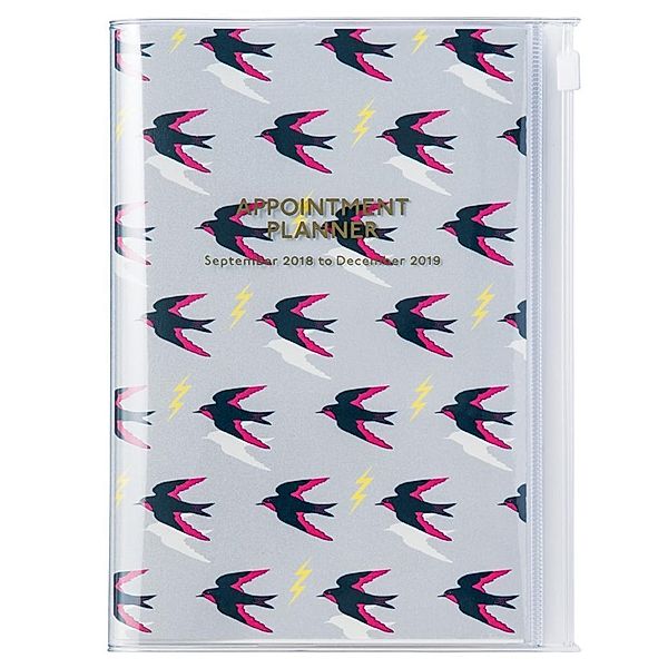 MARK'S Taschenkalender B6 vertikal, Wild Pattern, Swallow 2018/2019