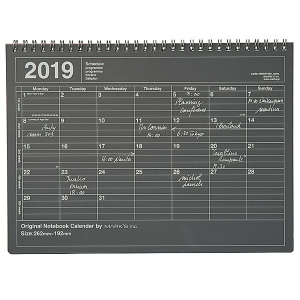 MARK'S Tischkalender M Black 2019