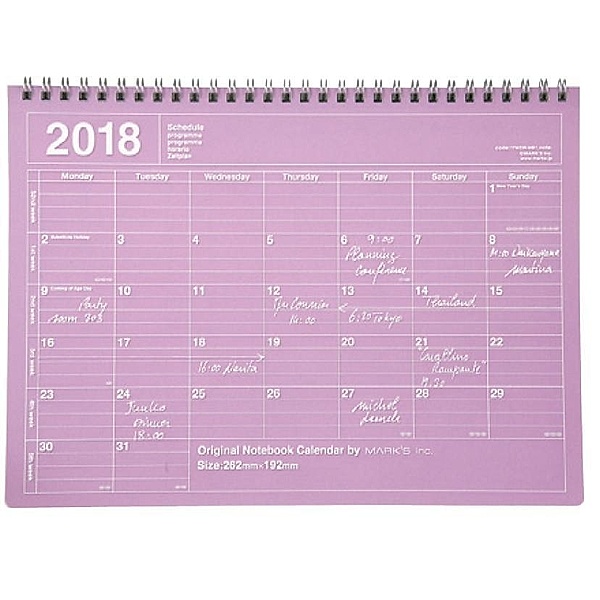 MARK'S Tischkalender M Purple 2018