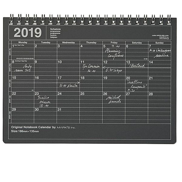 MARK'S Tischkalender S Black 2019