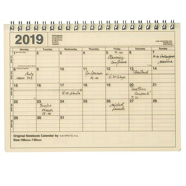 MARK'S Tischkalender S Ivory 2019