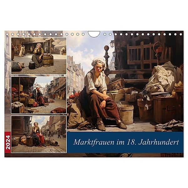 Marktfrauen im 18. Jahrhundert (Wandkalender 2024 DIN A4 quer), CALVENDO Monatskalender, thomas meinert