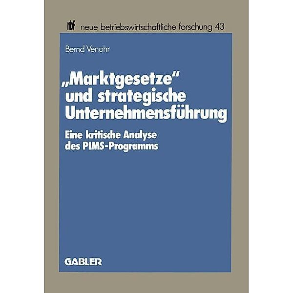 Marktgesetze und strategische Unternehmensführung, Bernd Venohr