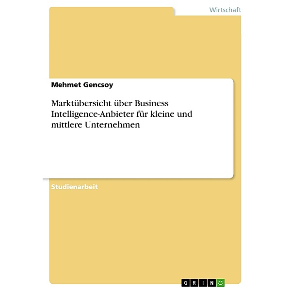 Marktübersicht über Business Intelligence-Anbieter für kleine und mittlere Unternehmen, Mehmet Gencsoy