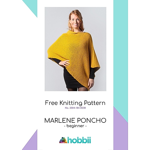 Marlene Poncho - Free Knitting Modern Patterns E-book for Women, Hobbii Yarn