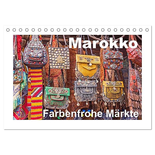 Marokko - Farbenfrohe Märkte (Tischkalender 2024 DIN A5 quer), CALVENDO Monatskalender, Calvendo