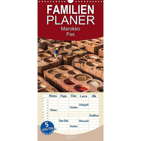 Marokko - Fes - Familienplaner hoch (Wandkalender 2021 , 21 cm x 45 cm, hoch), Peter Schickert