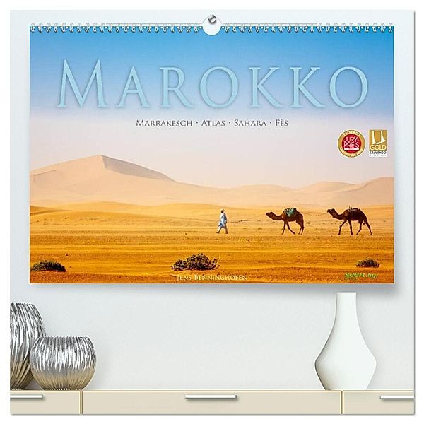 Marokko: Marrakesch, Atlas, Sahara, Fès (hochwertiger Premium Wandkalender 2024 DIN A2 quer), Kunstdruck in Hochglanz, Jens Benninghofen
