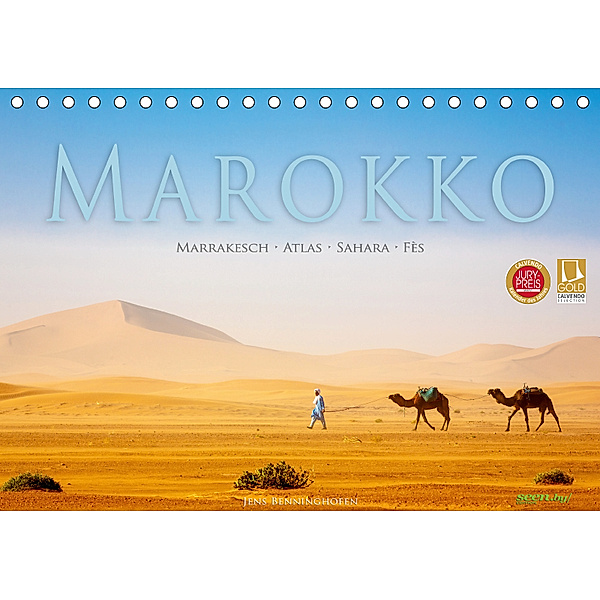 Marokko: Marrakesch, Atlas, Sahara, Fès (Tischkalender 2019 DIN A5 quer), Jens Benninghofen