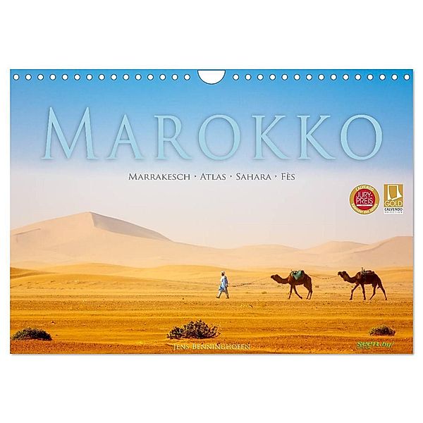 Marokko: Marrakesch, Atlas, Sahara, Fès (Wandkalender 2024 DIN A4 quer), CALVENDO Monatskalender, Jens Benninghofen