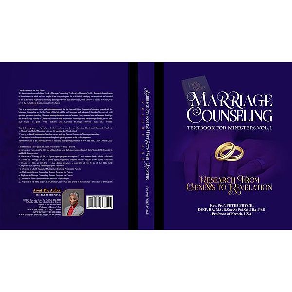 MARRIAGE COUNSELING TEXTBOOK FOR MINISTERS VOL. 1, Rev. Peter Pryce