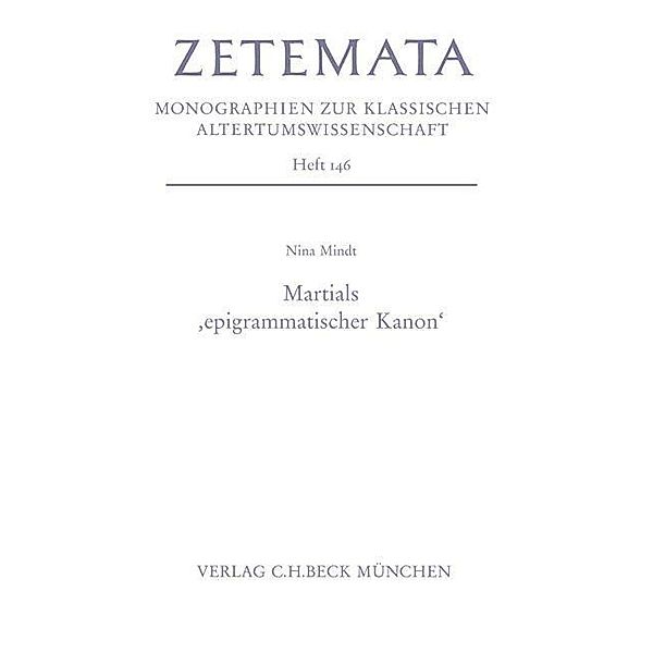 Martials 'epigrammischer Kanon', Nina Mindt