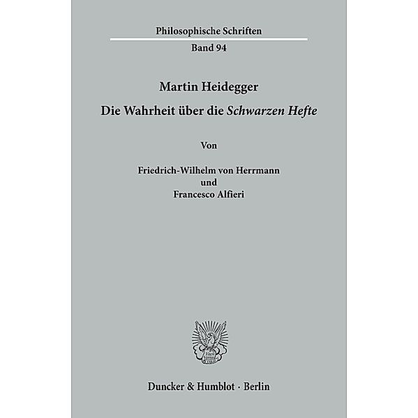 Martin Heidegger., Friedrich-Wilhelm von Herrmann, Francesco Alfieri