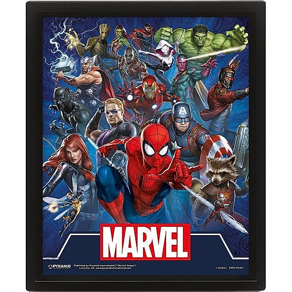 MARVEL (CINEMATIC ICONS) 3D PRINT - FRAMED