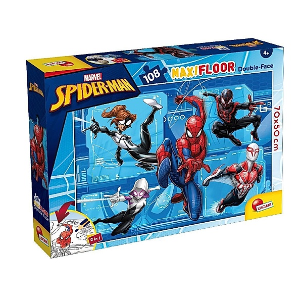Marvel, LiscianiGiochi Marvel Puzzle Df Maxi Floor 108 Spiderman