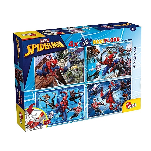 Marvel, LiscianiGiochi Marvel Puzzle Df Maxi Floor 4 X 48 Spiderman