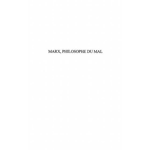 Marx philosophe du mal / Hors-collection, Hatem Jad