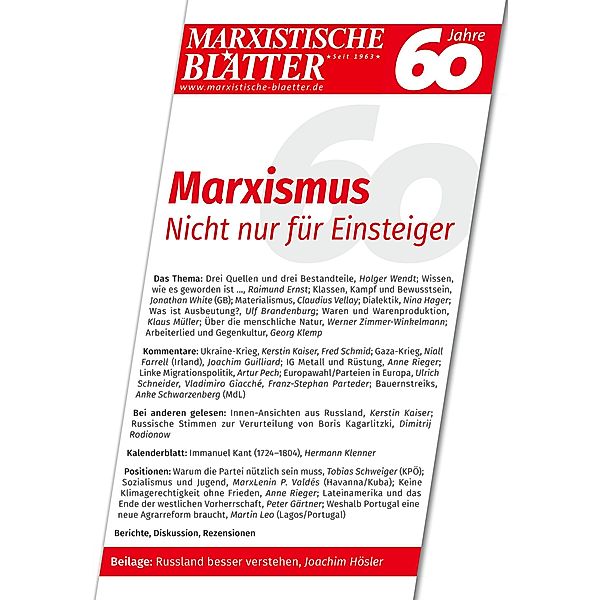 Marxismus - Nicht nur für Einsteiger / Marxistische Blätter Bd.2_2024